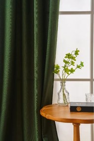 Függöny OXFORD LIGHT 140x250 cm, sötétzöld Felfüggesztés: Hullámos sínszalag