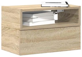 sonoma tölgy színű falra szerelhető éjjeliszekrény 45x26x28,5cm