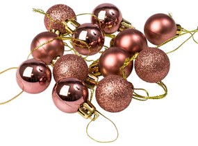 12db-os 2.5cm-es karácsonyi gömb szett - Rose gold