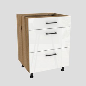 Konyhaszekrény fiók Slim 60 Capri tölgy Evoke front fehér akril