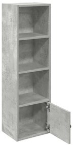 betonszürke szerelt fa könyvespolc 31x24x102 cm