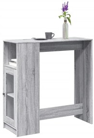 szürke sonoma szerelt fa bárasztal tárolókkal 101x40x103,5 cm