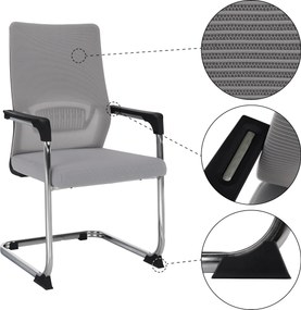 Tárgyalószék, szürke/fekete, KABIR