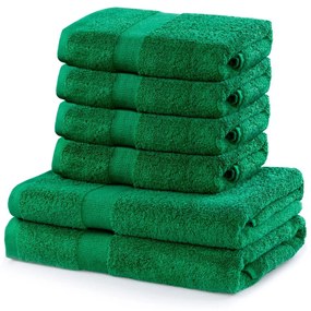 Marina 2 db zöld pamut fürdőlepedő és 4 db törölköző - DecoKing