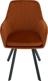Design fotel, terrakotta Velvet szövet, AURIL