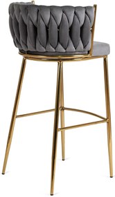 Elegáns Bárszék Szürke Bársony Kárpittal. FLORES 2