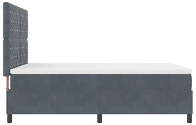 Boxspring Ágy Matraccal Sötétszürke 160x200 cm Bársony