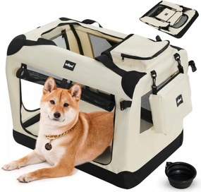 Leopet Szállítódoboz kutyáknak L 70 x 52 x 52 cm bézs