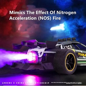 Spray Car Gyors Távirányítós Játék 24 Cm Autó Füstölés Funkcióval 3.7V Lítium Akkuval