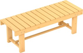 Outsunny Kerti Pad, 2-Fős Pad, Kültéri Bútor, Rusztikus Pad, Masszív Fa, Természetes, 110 x 38 x 35 cm | Aosom