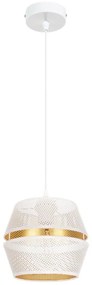 Csillár zsinóron PARIS 1xE27/60W/230V fehér/arany