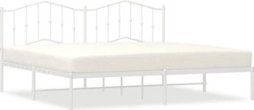 vidaXL fehér fém ágykeret fejtámlával 193 x 203 cm