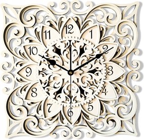 Dekoratív, Fából Készült, Áttört Falióra, Mandala, Többrétegű, Gl