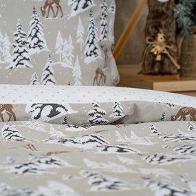4Home Christmas forest pamut ágyneműhuzat, 140 x 200 cm, 70 x 90 cm, 140 x 200 cm, 70 x 90 cm