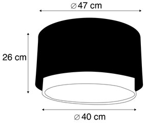 Szövet lámpabúra fekete 40/47/26 arany belsővel