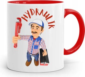 Piros Bögre Vízvezeték Szerelőnek Ajándék fényképes nyomtatással