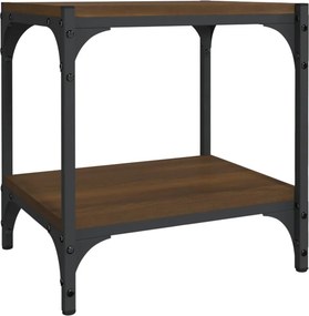 vidaXL barna tölgy színű szerelt fa és acél TV-szekrény 40x33x41 cm