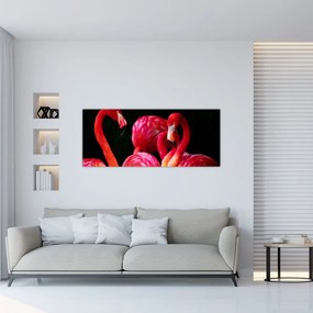 Vörös flamingók képe (120x50 cm)