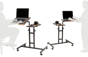 Állítható GLEN asztal 87x67 cm barna/fekete