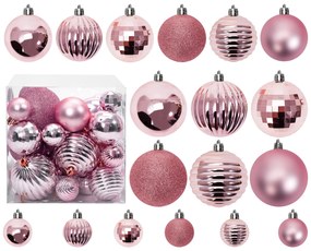 Tutumi, függő karácsonyfa díszek 36 db 311433, rózsaszín CHR-02000