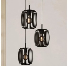 Eglo 900686 - Csillár zsinóron ROMAZZINA 3xE27/40W/230V fekete