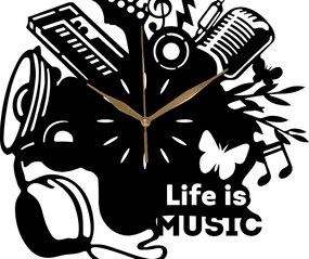 Falióra Fa Zenei Zenés Ajándék 35 cm