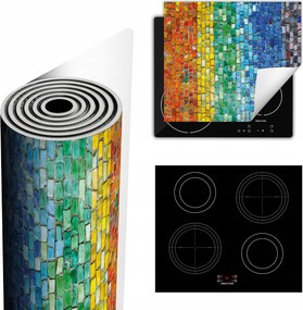 Tűzhelyvédő Szőnyeg Több Helyet Biztosít 60x52 színes tégla