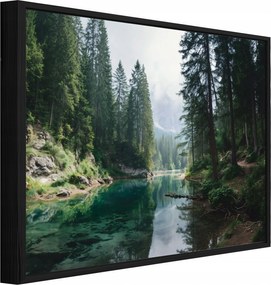 Vászonkép Fekete Keretben Erdő Folyó Természet Nappali Hálószoba 120x80