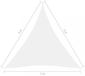 fehér háromszögű oxford-szövet napvitorla 3 x 3 x 3 m