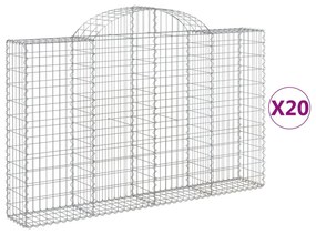 20 db íves horganyzott vas gabion kosár 200x30x120/140 cm