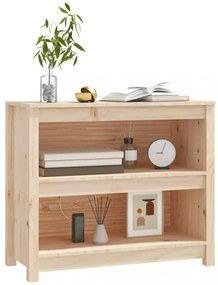tömör fenyőfa könyvszekrény 80x35x68 cm