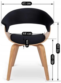 Elegáns Étkezőszék Aranytölgy/Fekete Színben. GARY