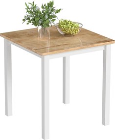 HOMCOM tölgyhatású négyzet étkezőasztal, 69×69 cm — kis modern gumifa asztal 2–4 fő | Aosom