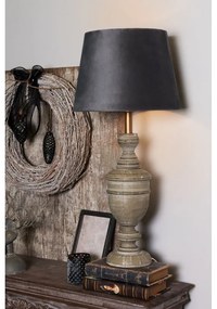 Koptatott szürke fa lámpatest, búra nélkül, 13x50 cm