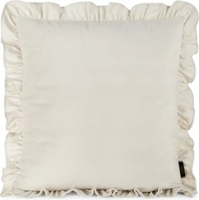 Brenda díszpárnahuzat 45x45 Eurofirany krémszínű, fodrokkal díszített