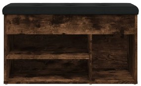 füstös tölgy színű szerelt fa cipőtároló pad 82 x 32 x 45,5 cm