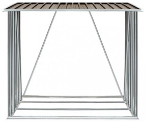 barna horganyzott acél kerti tűzifatároló 163 x 83 x 154 cm