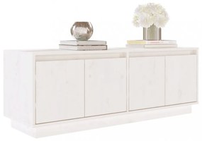 fehér tömör fenyőfa TV-szekrény 110x34x40 cm