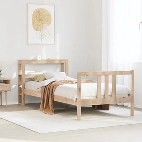 tömör fenyőfa ágykeret fejtámlával 75 x 190 cm