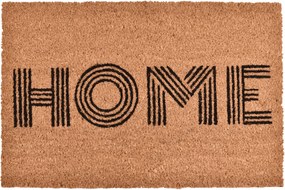 Lábtörlő ajtóhoz 60x40 cm kókusz, Home Csíkos nyomott mintával, barna