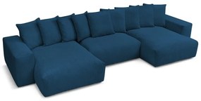 Sötétkék kordbársony sarokkanapé Voltaire – Bobochic Paris