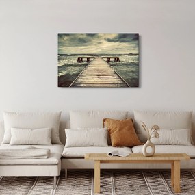 Egy fából készült móló képe a tengeren (90x60 cm)