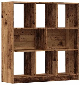 antik fa színű szerelt fa könyvszekrény 97,5 x 29,5 x 100 cm