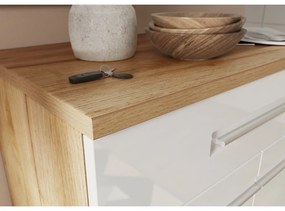 Fehér-natúr színű cipőtartó tölgyfa dekorral Aledo – Germania