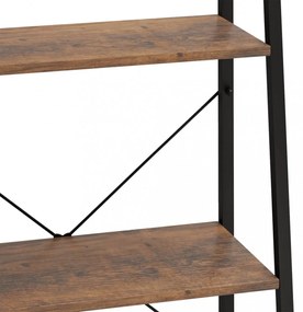 3 szintes sötétbarna és fekete állópolc 56 x 35 x 108 cm