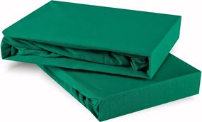 EMI sötétzöld 100% pamutjersey gumis lepedő, 160x200-as lap