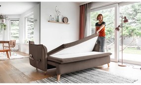 Világosbarna kinyitható kanapé 225 cm Charming Charlie – Miuform