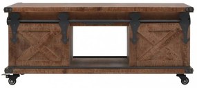 barna tömör fenyő dohányzóasztal 91 x 51 x 38 cm