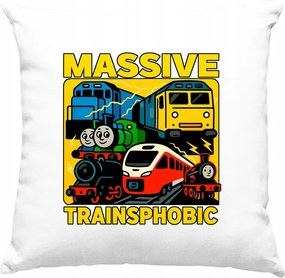 Massive Trainsphobic Mem párna, fehér