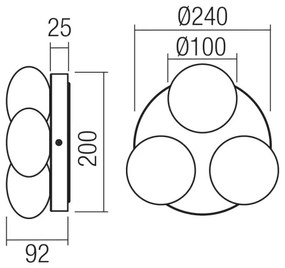 Redo 01-4308 - OVUM LED fürdőszobai mennyezeti lámpa 3xLED/5W/230V IP44 fekete
